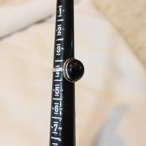 💕 Natural Amethyst February Birthstone Healing Round Sterling Ring size 4 💕 - Picture 4 of 5